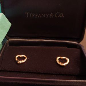 Tiffany & Co Elsa Peretti open heart earrings in 18k gold